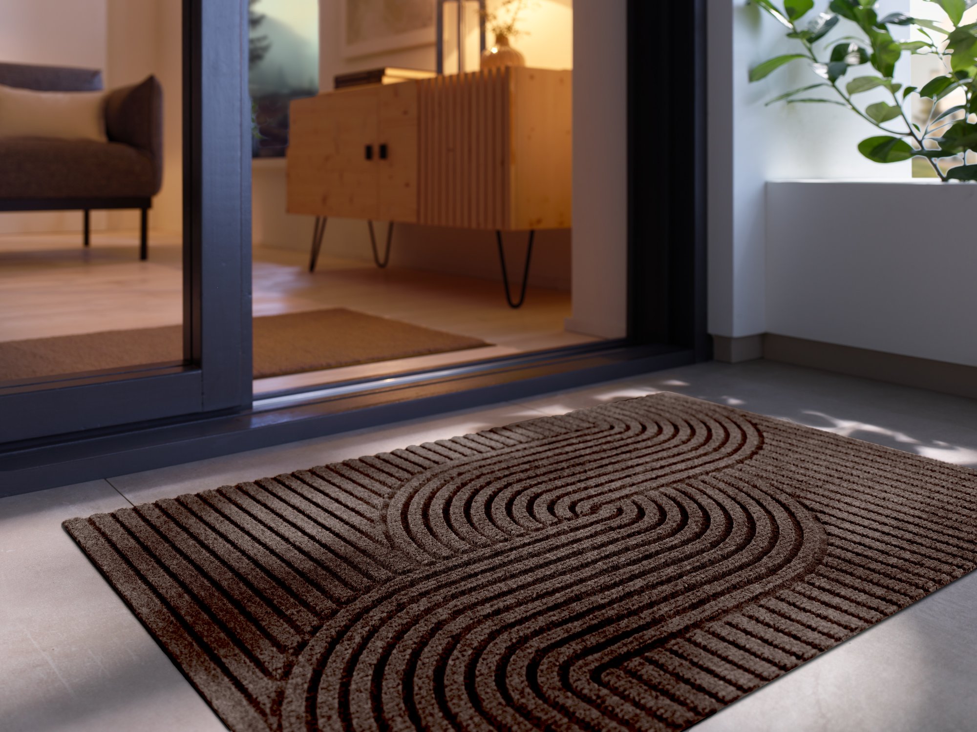 wash+dry Fussmatte DUNE Fussmatte Loop dark brown 60x90 9010216079517