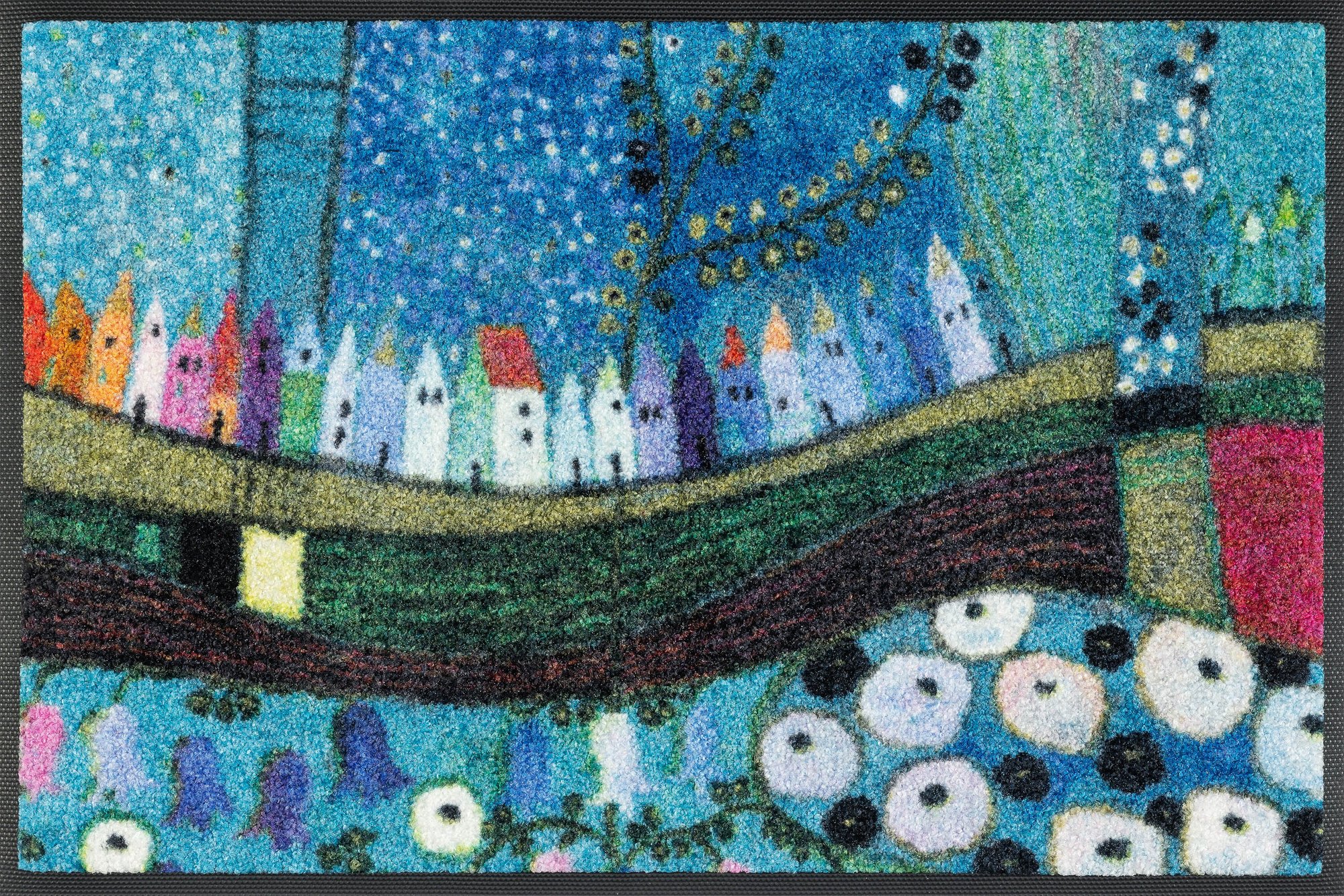 wash+dry Eingangsmatte Stadt in Blau 40x60 9010216051940