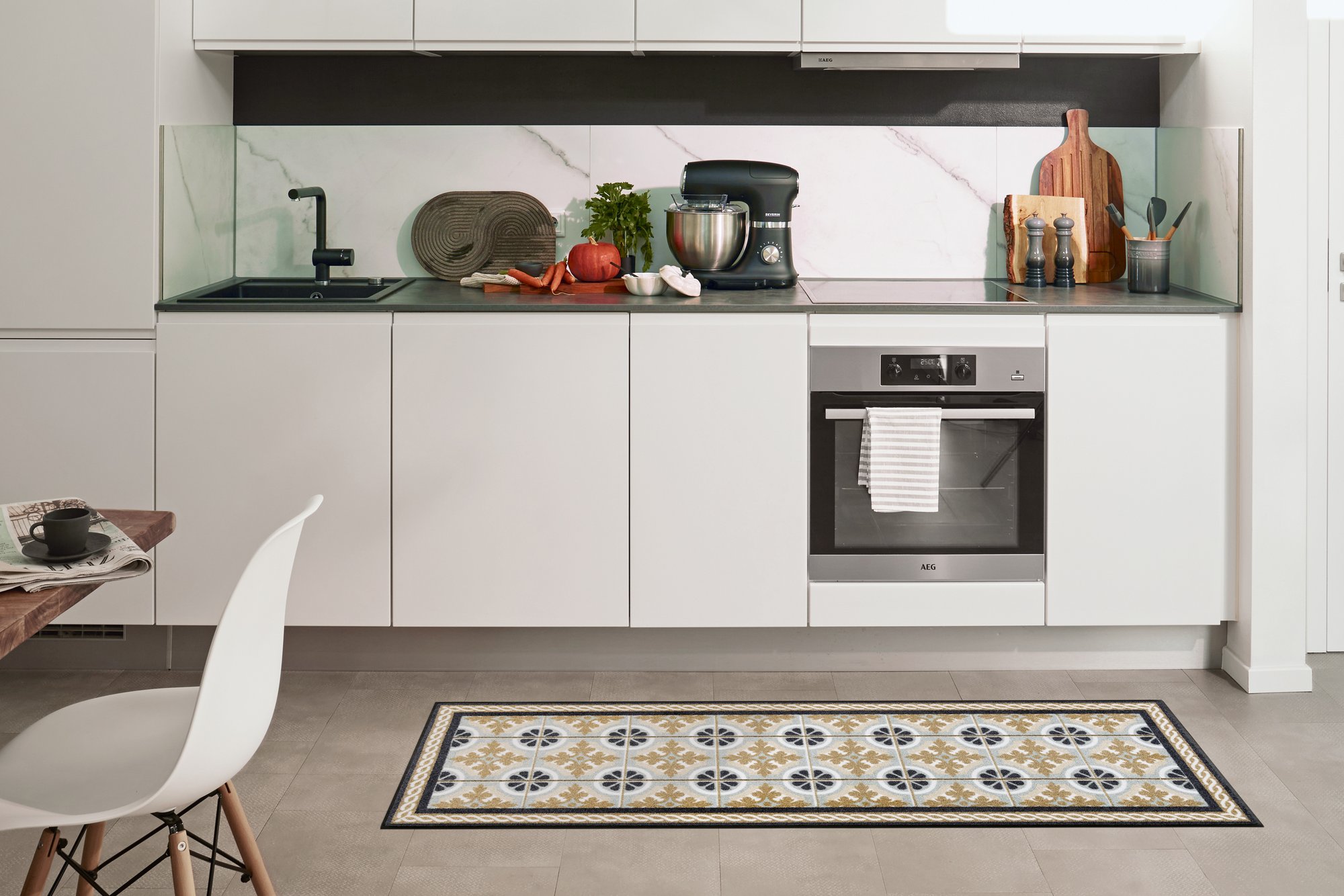 wash+dry Eingangsmatte Läufer Kitchen Tiles 60x180 4032445087984
