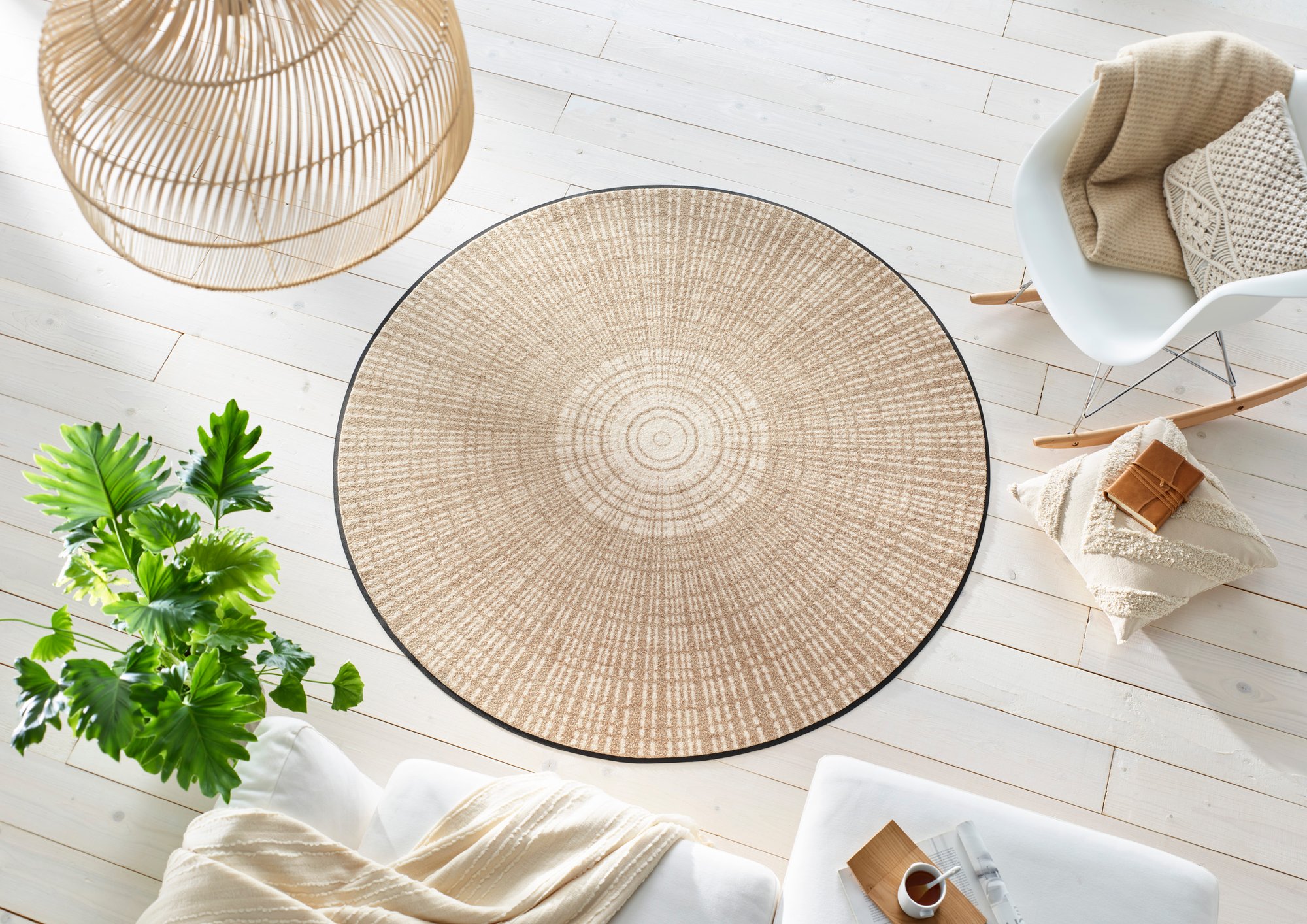 wash+dry Fussmatte Cascara beige 145x145 9010216060904