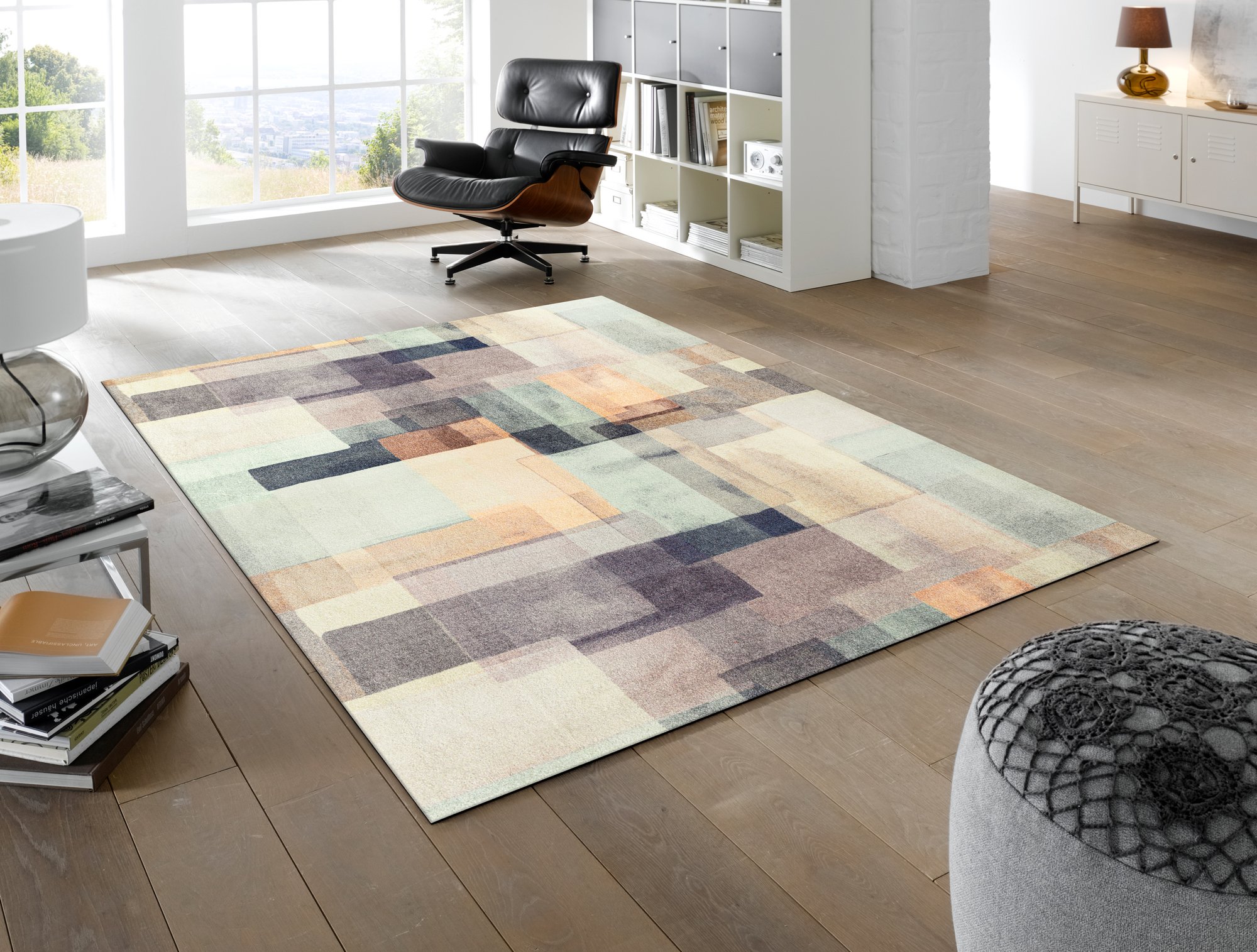 wash+dry Fussmatte Wohnteppich Gentle Blocks 170x240 9010216079036