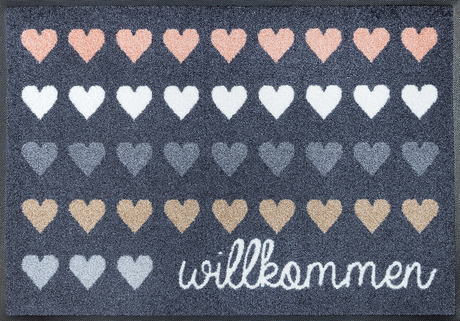 wash+dry Fussmatte Willkommen Herzen 50x75 4032445078999
