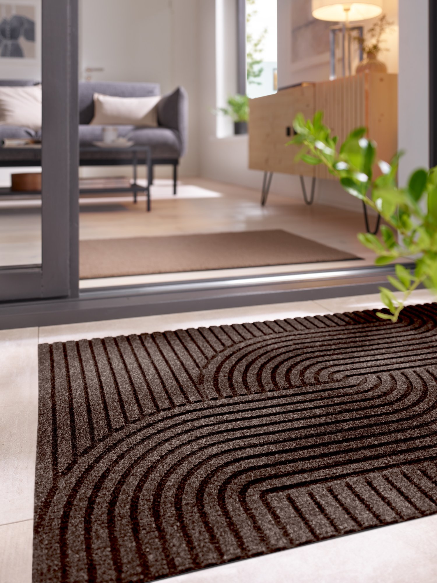 wash+dry Eingangsmatte DUNE Fussmatte Loop dark brown 60x90 9010216079517