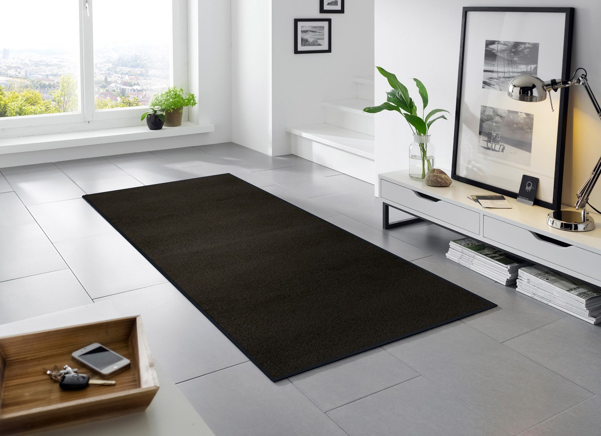 wash+dry Fussmatte Läufer Raven Black 75x190 4032445016243