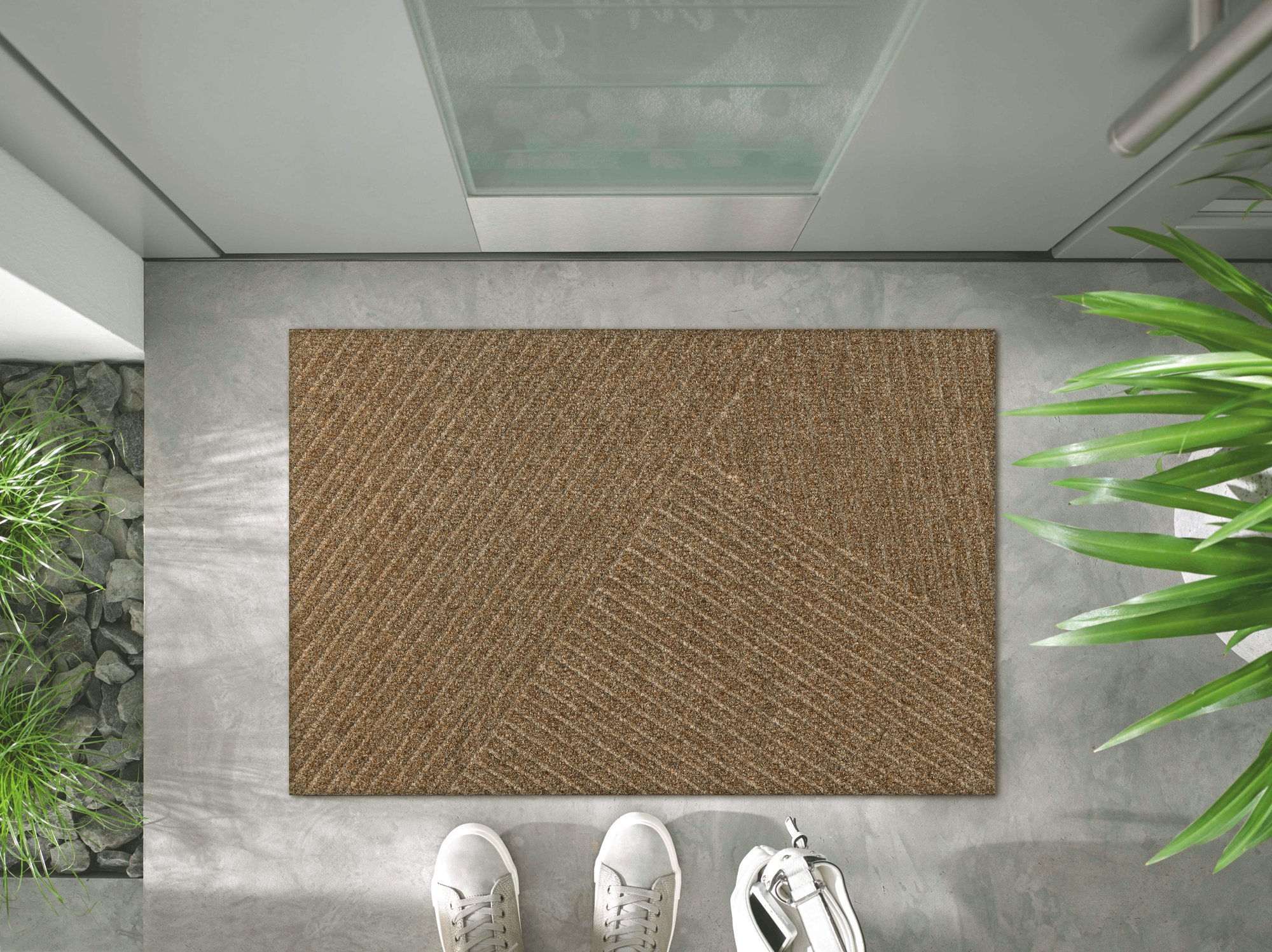 wash+dry Fussmatte DUNE Fussmatte Stripes taupe 60x90 9010216060669