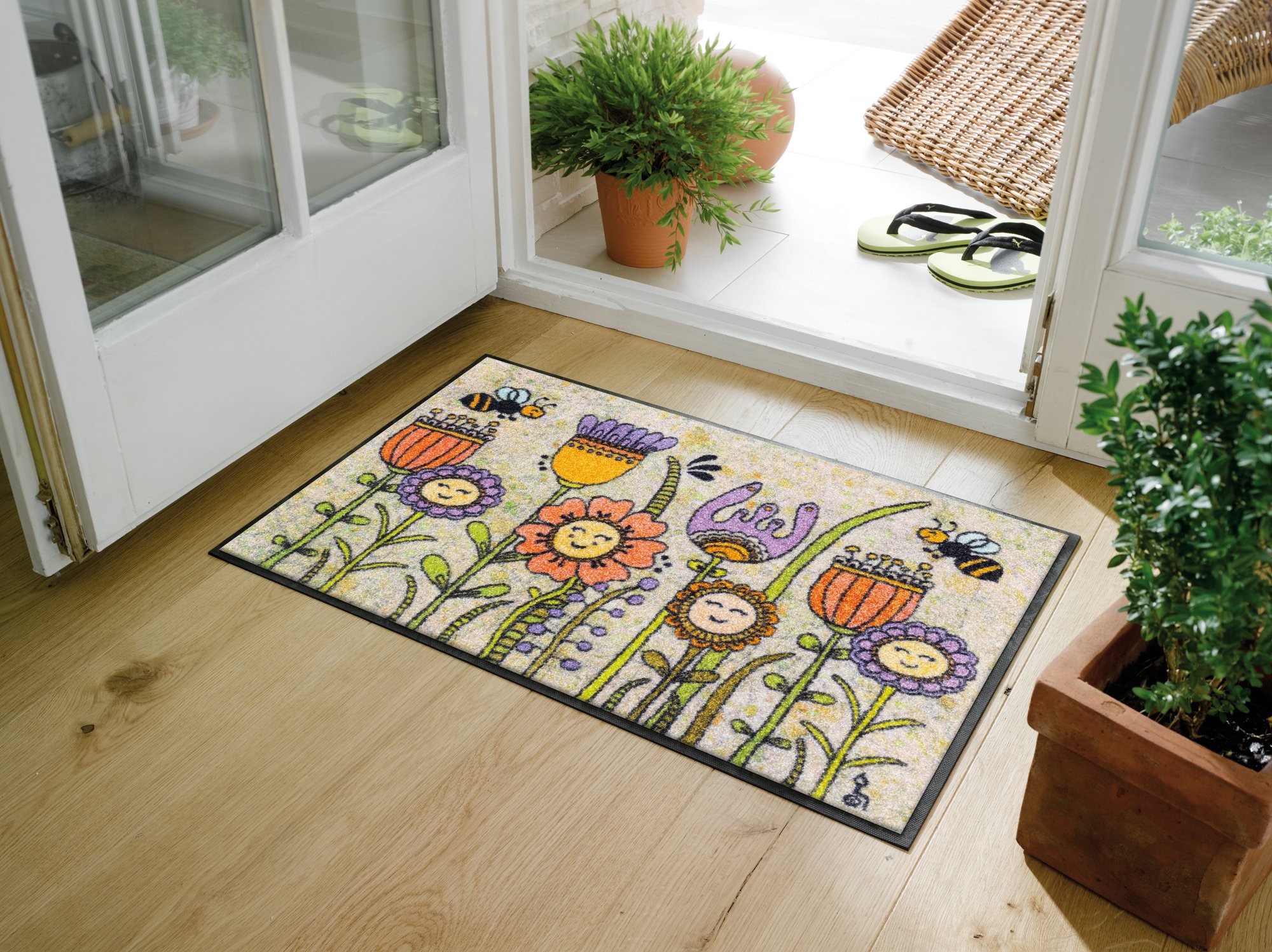 wash+dry Fussmatte Friendly Flowers 50x75 9010216073782