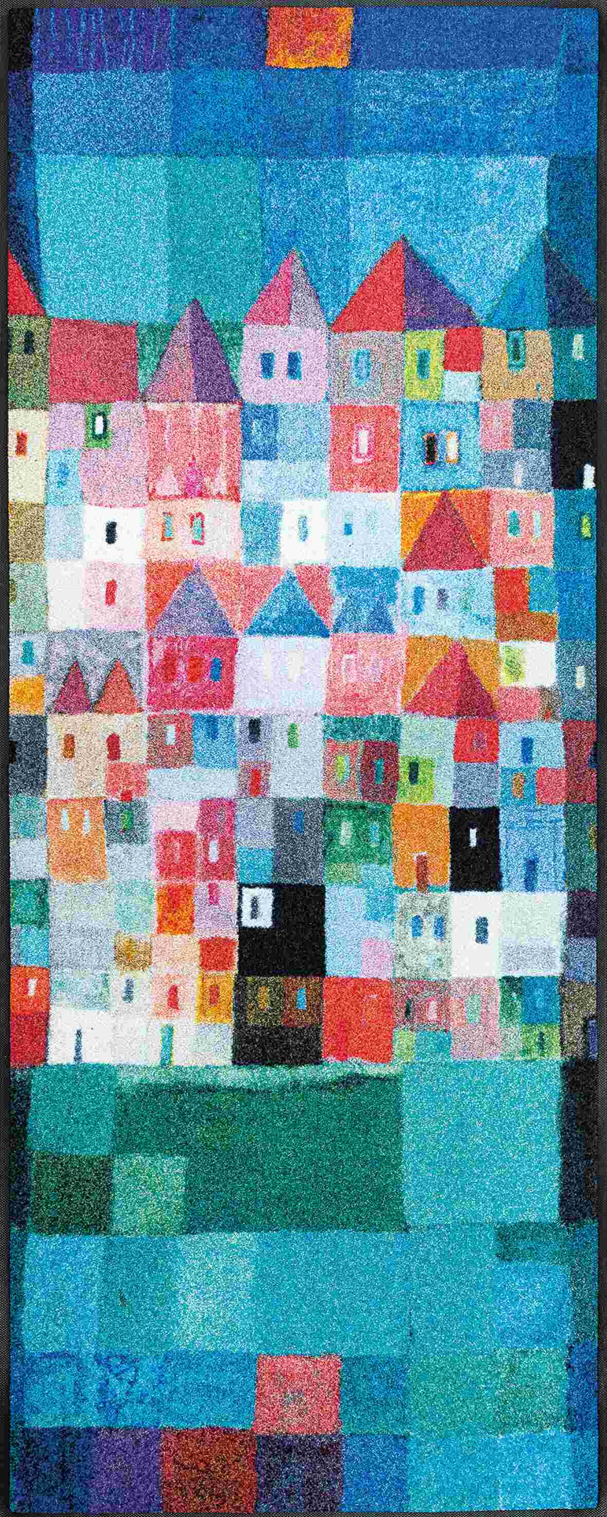 wash+dry Fussmatte Läufer Colourful Houses 75x190 4032445078470