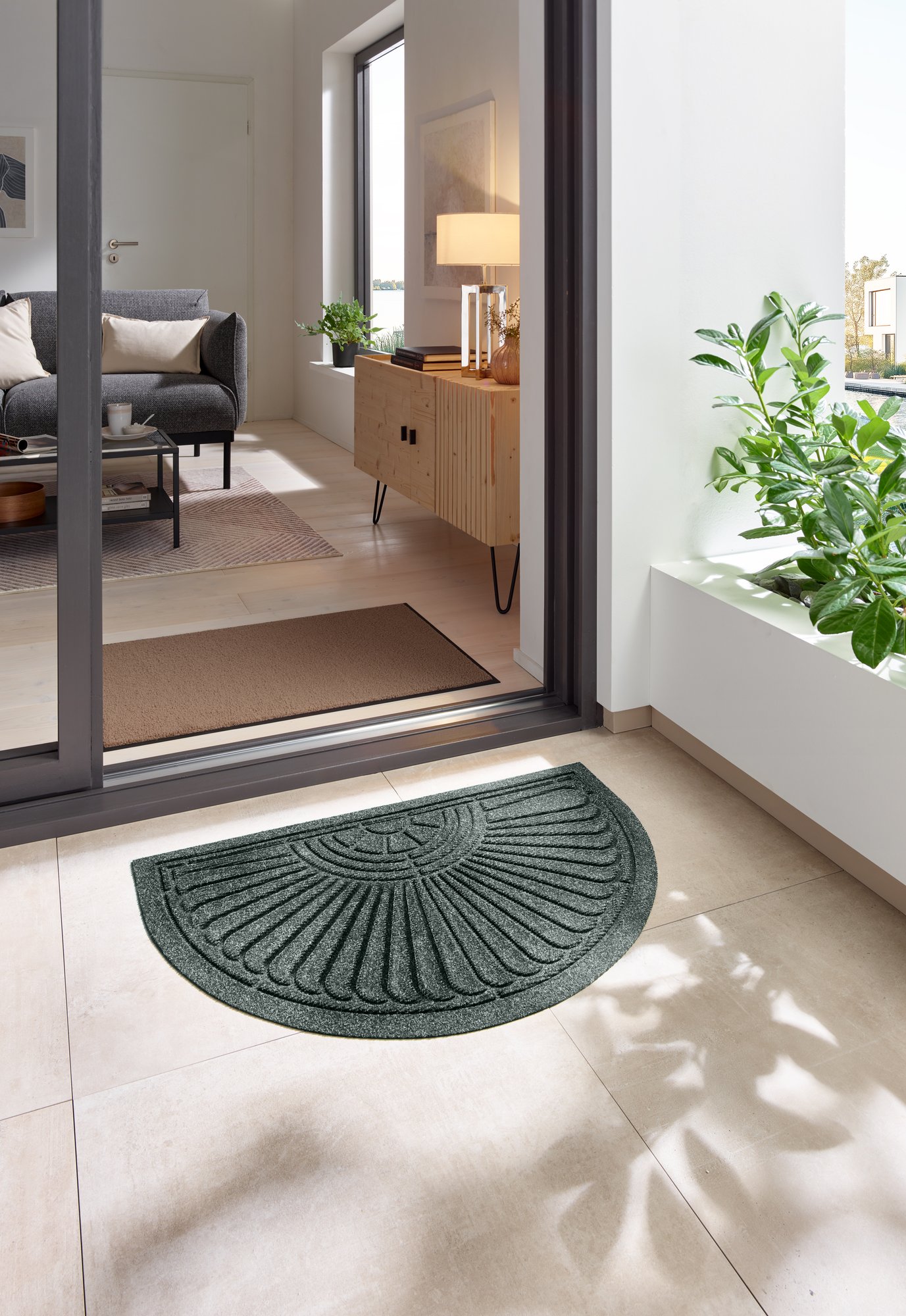 wash+dry Fussmatte DUNE Fussmatte Halfmoon midnight green 55x85 9010216075090