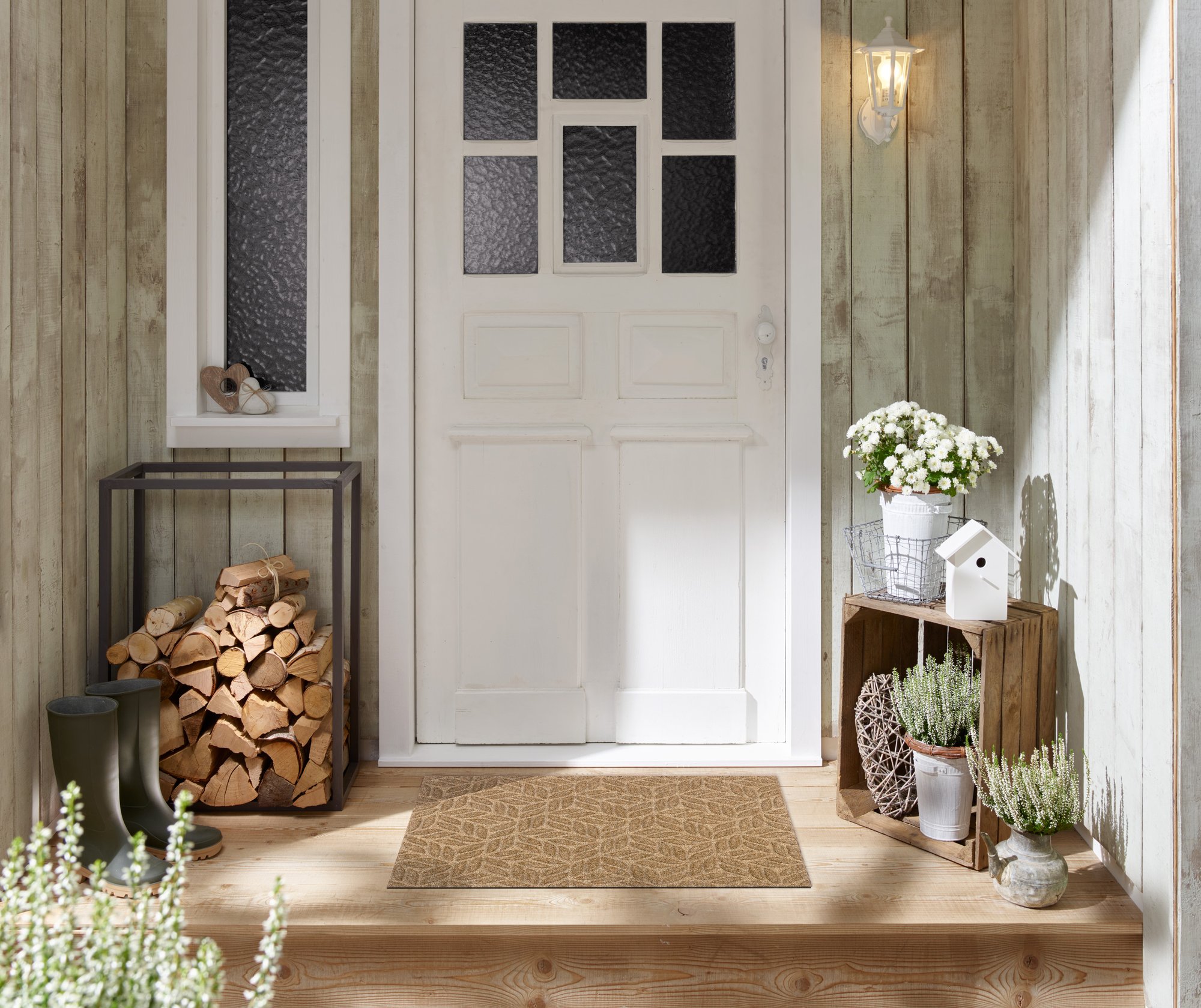 wash+dry Eingangsmatte DUNE Fussmatte Leaves Taupe 60x90 9010216062823