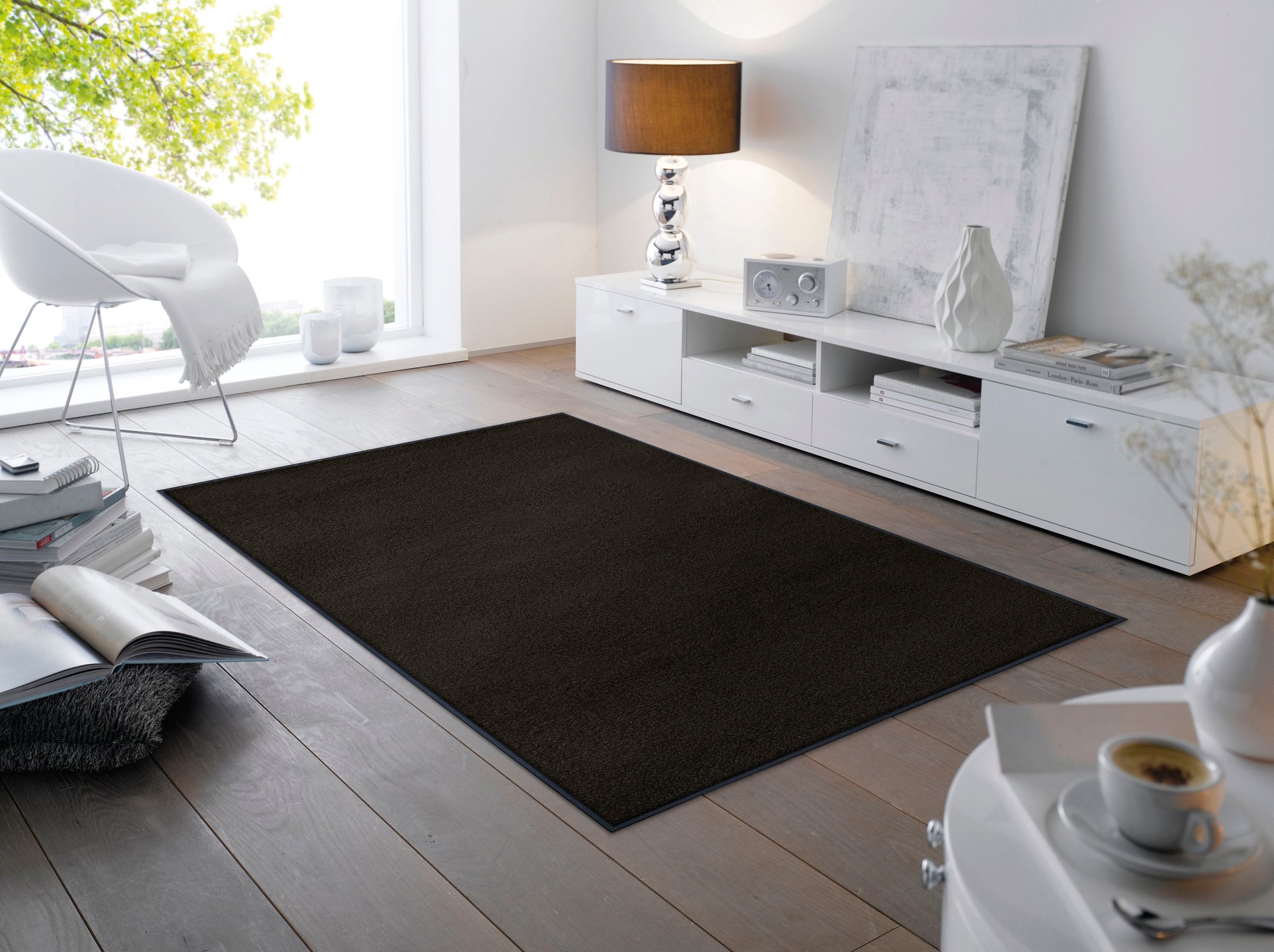 wash+dry Eingangsmatte Wohnteppich Raven Black 120x180 4032445006541