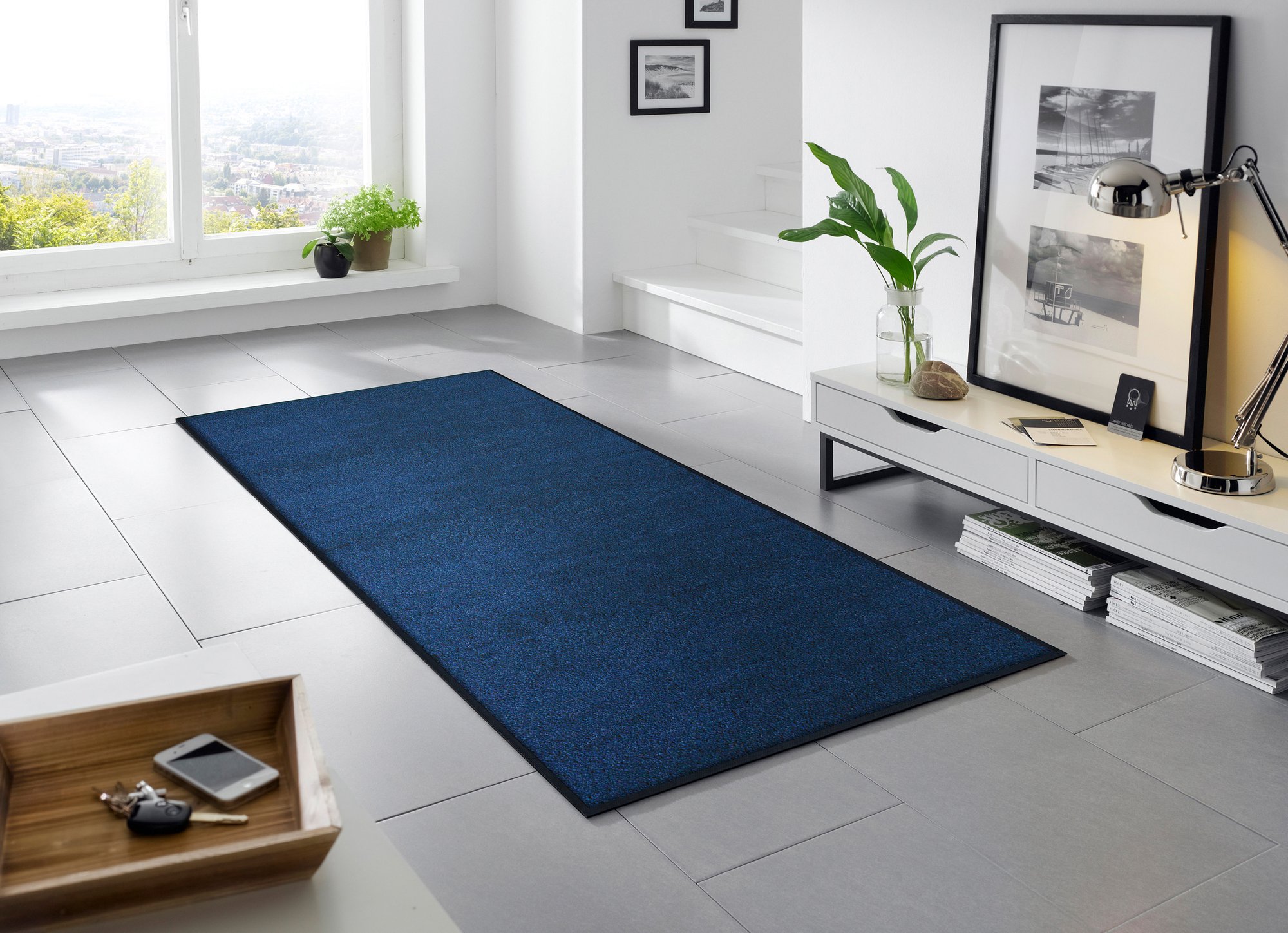wash+dry Fussmatte Läufer Navy 75x190 4032445016335
