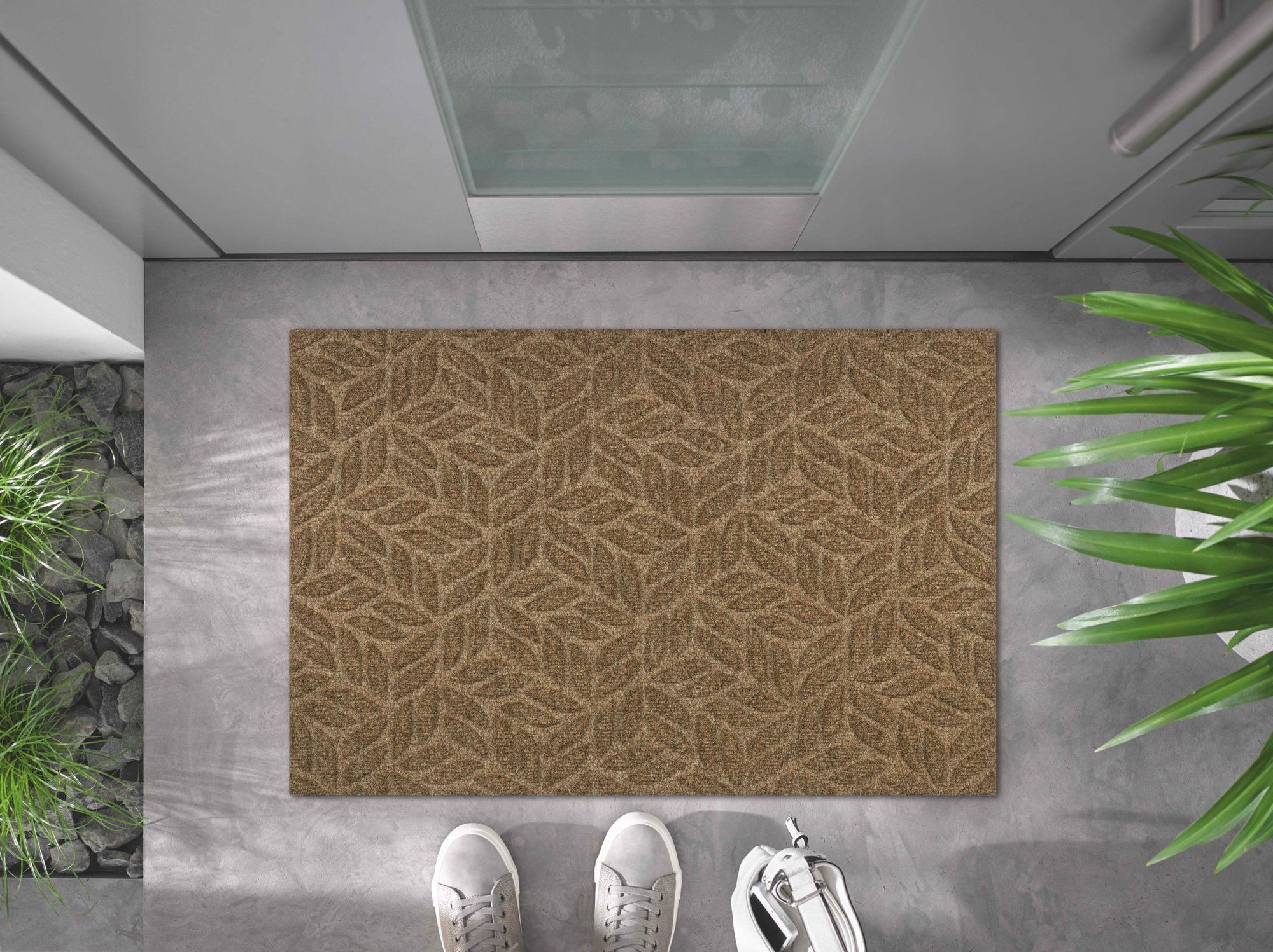 wash+dry Fussmatte DUNE Fussmatte Leaves Taupe 60x90 9010216062823