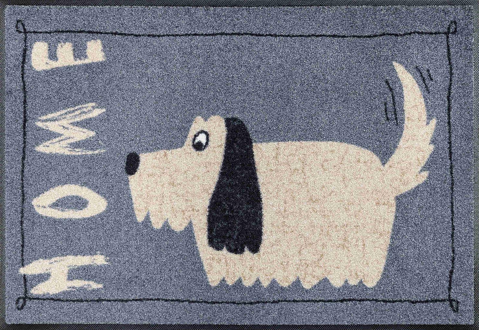 Dogs Waschbare Fußmatte Smiley Hunde ca 50 x 75 cm Wash+Dry Fußabstreifer 